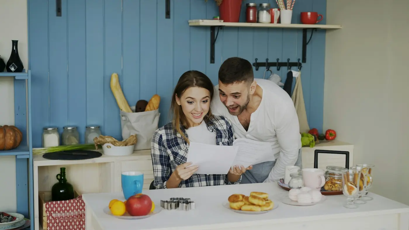 Couple reviewing insurance information together